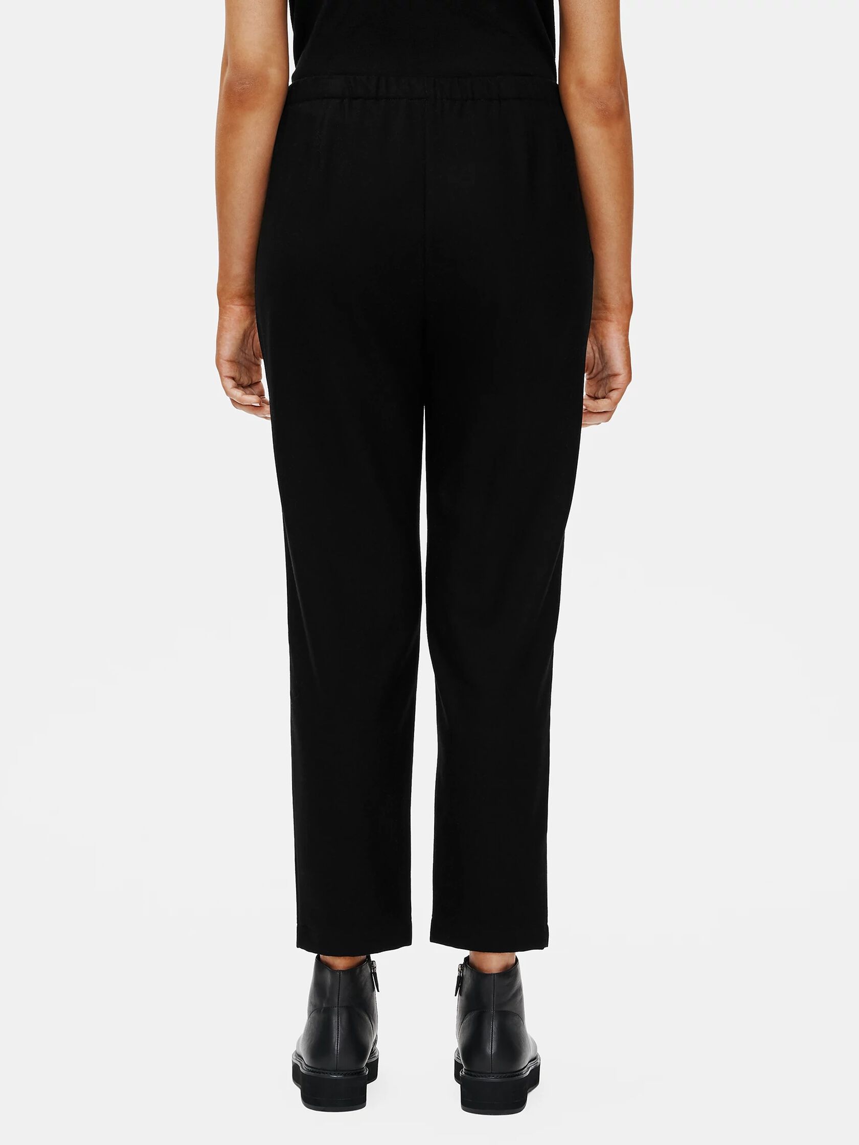 Soft Wool Flannel Tapered Ankle Pant EILEEN FISHER