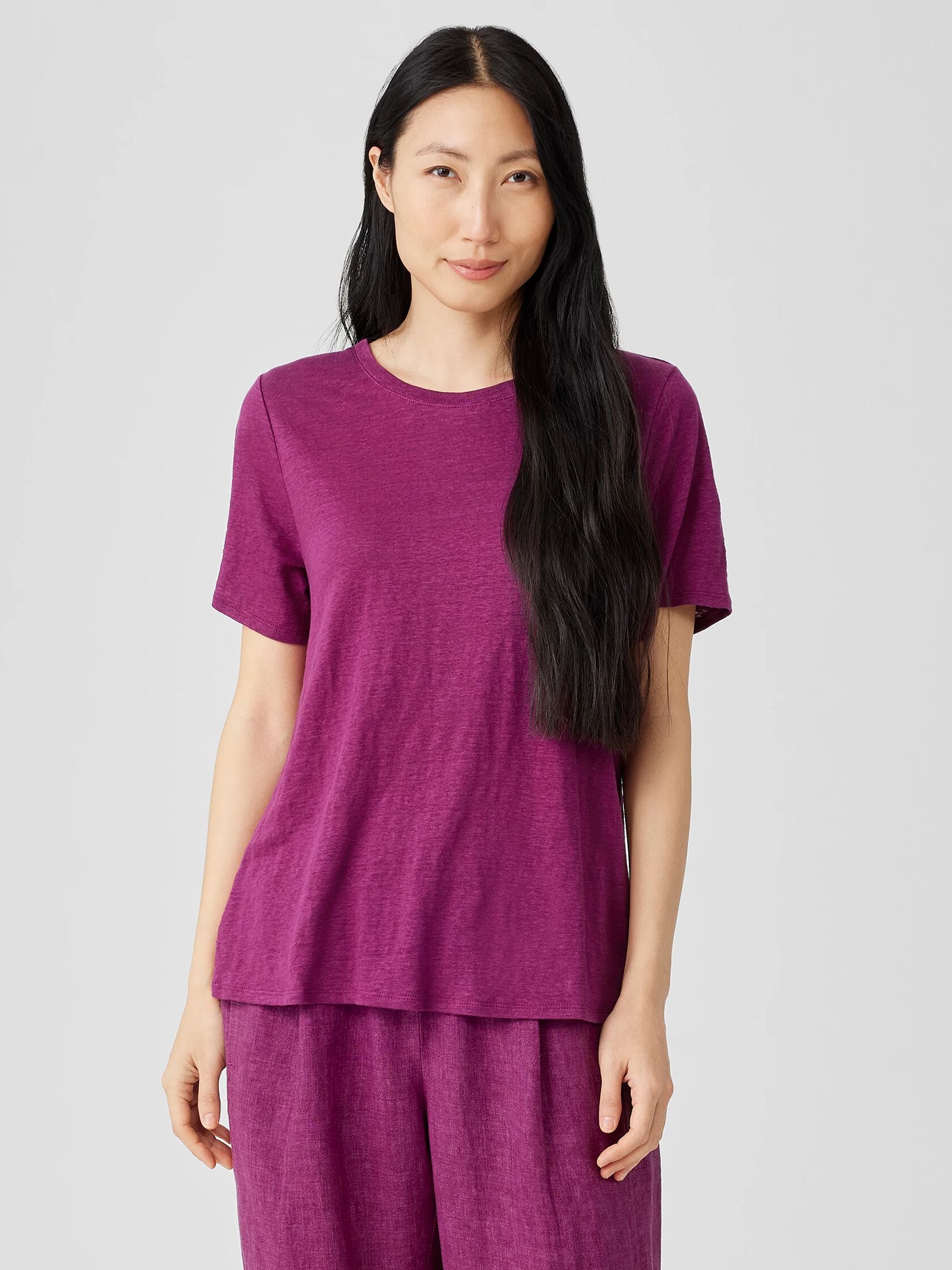 Organic Linen Jersey Crew Neck Tee