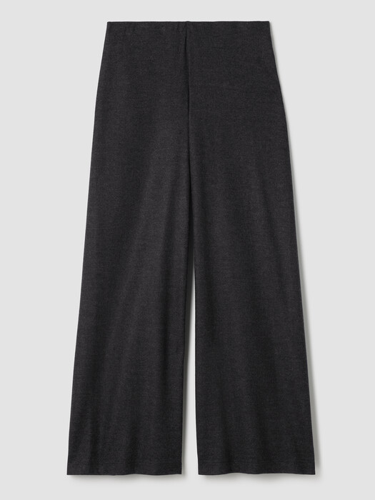 Mélange Boiled Wool Jersey Wide-Leg Pant in Regenerative Wool