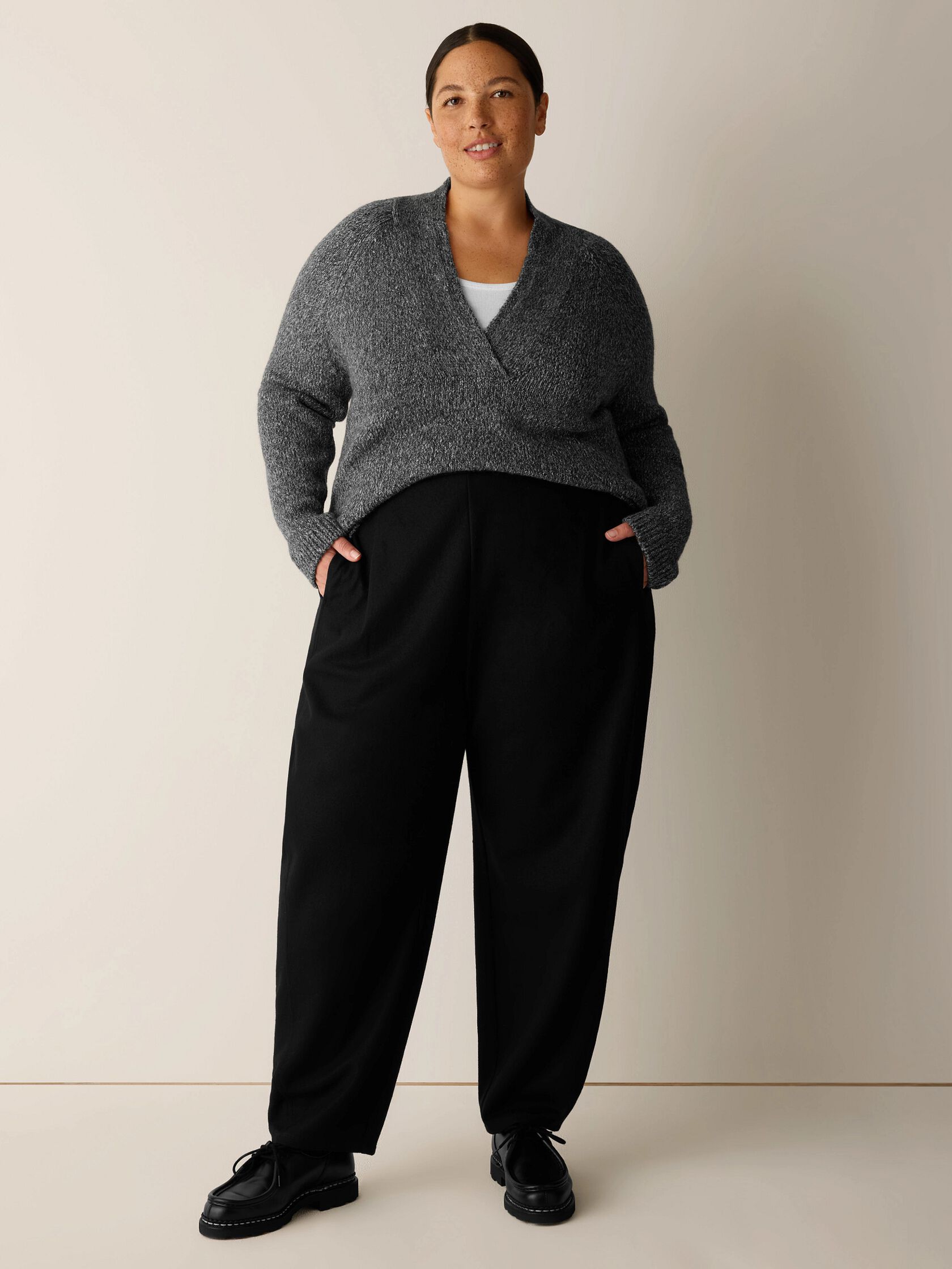 Felted Wool Jersey Lantern Pant in Regenerative Wool