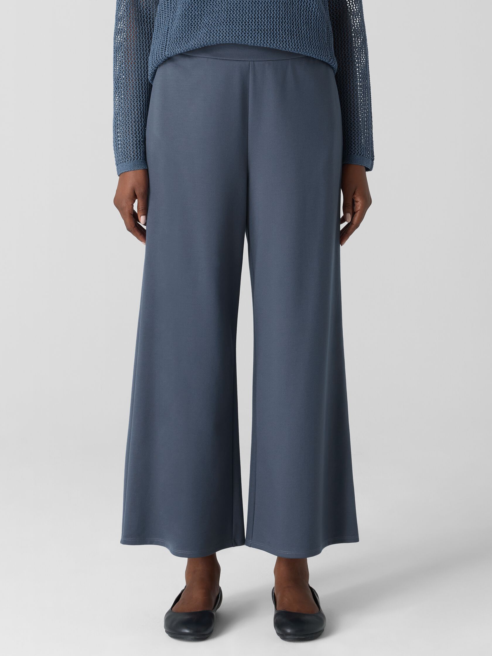 Lightweight Ponte Wide-Leg Pant