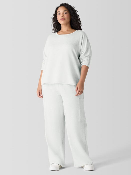 Cozy Brushed Terry Hug Round Neck Box-Top