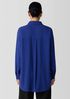 Silk Georgette Crepe Classic Collar Long Shirt