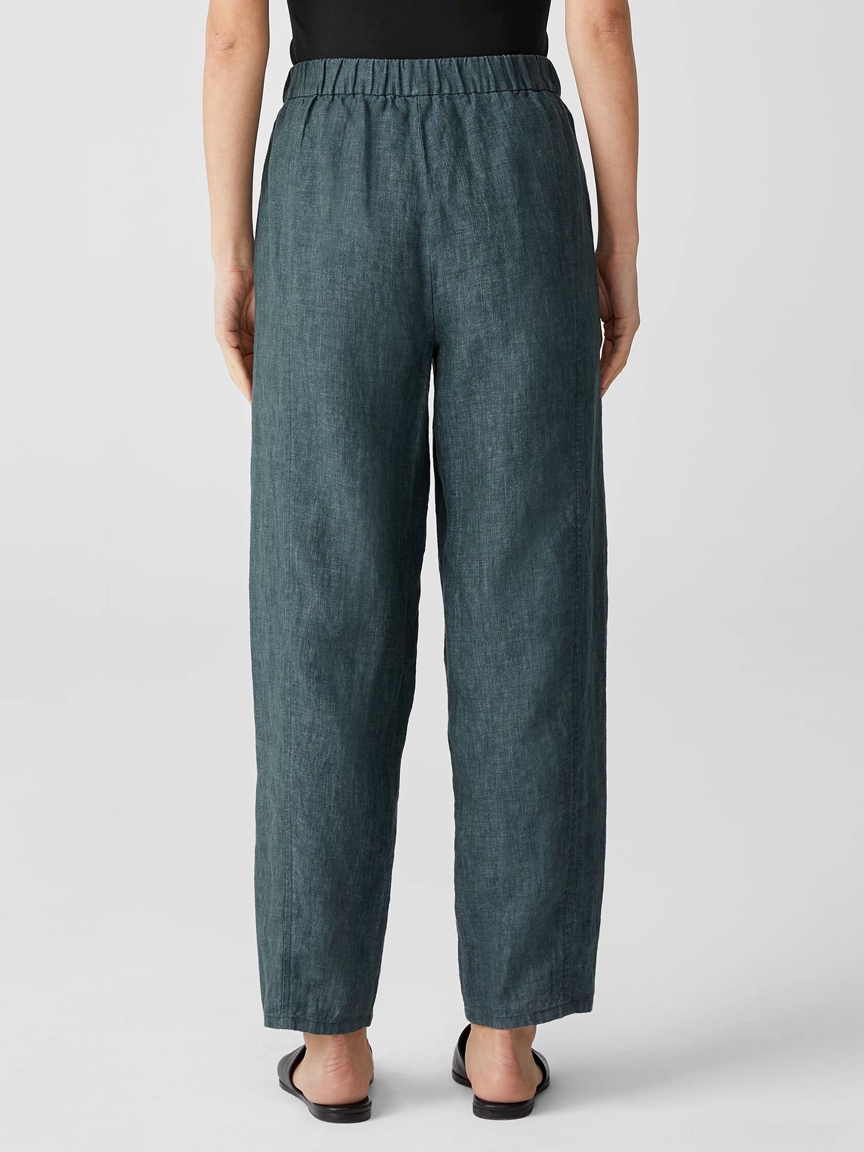 Washed Organic Linen Delave Lantern Pant