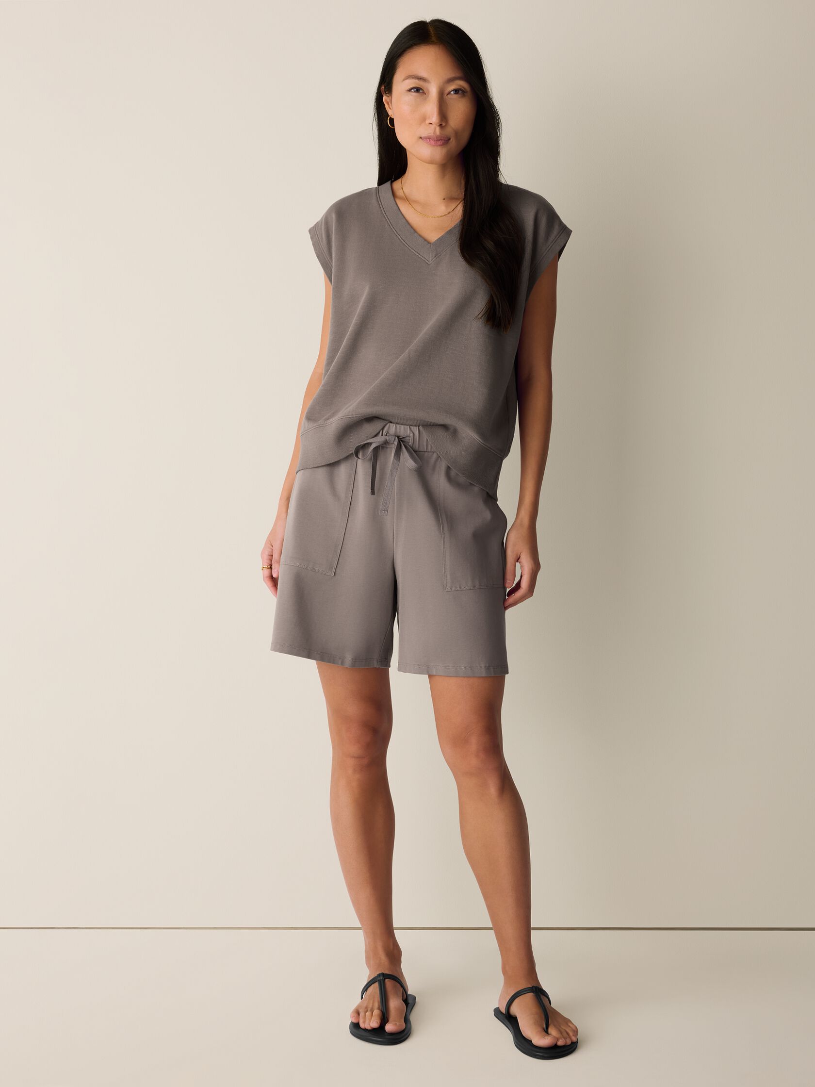 Pima Cotton Stretch Jersey Walking Shorts