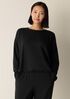 Cozy Brushed Terry Hug Round Neck Box-Top