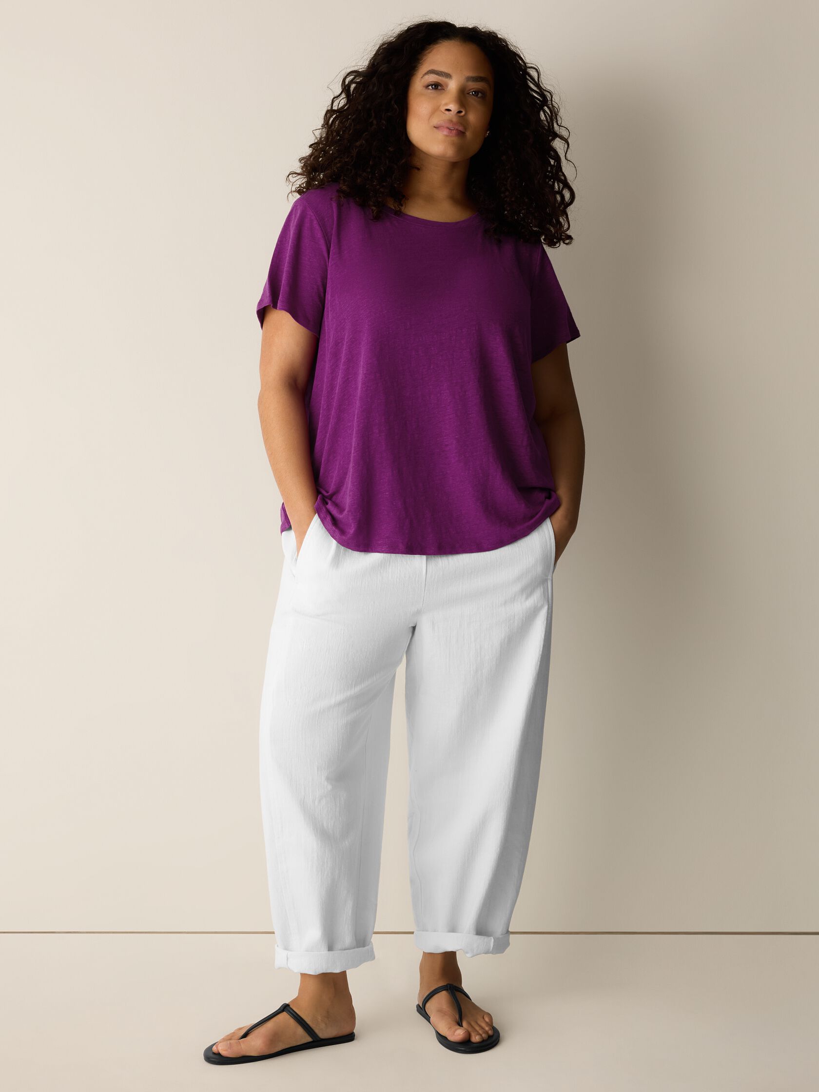 Organic Linen Jersey Crew Neck Tee
