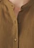Organic Handkerchief Linen Band Collar Short-Sleeve Shirt
