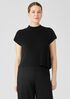 Organic Linen Cotton Mock Neck Top