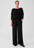 Silk Double Crepe Wide-Leg Pant