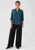Silk Georgette Crepe Classic Collar Shirt