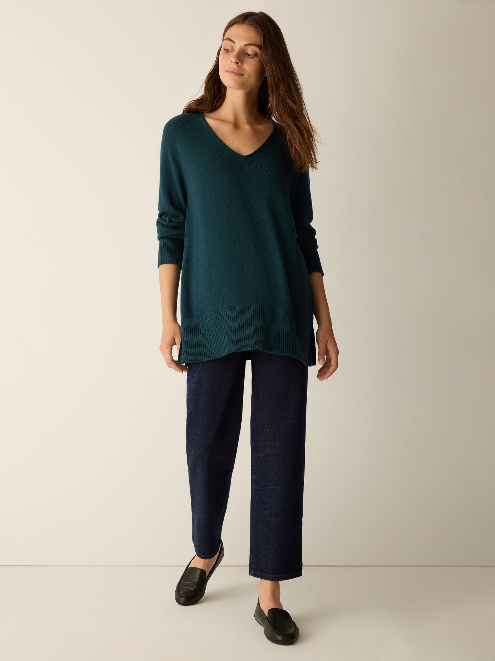 Peruvian Cotton Blend V-Neck Top