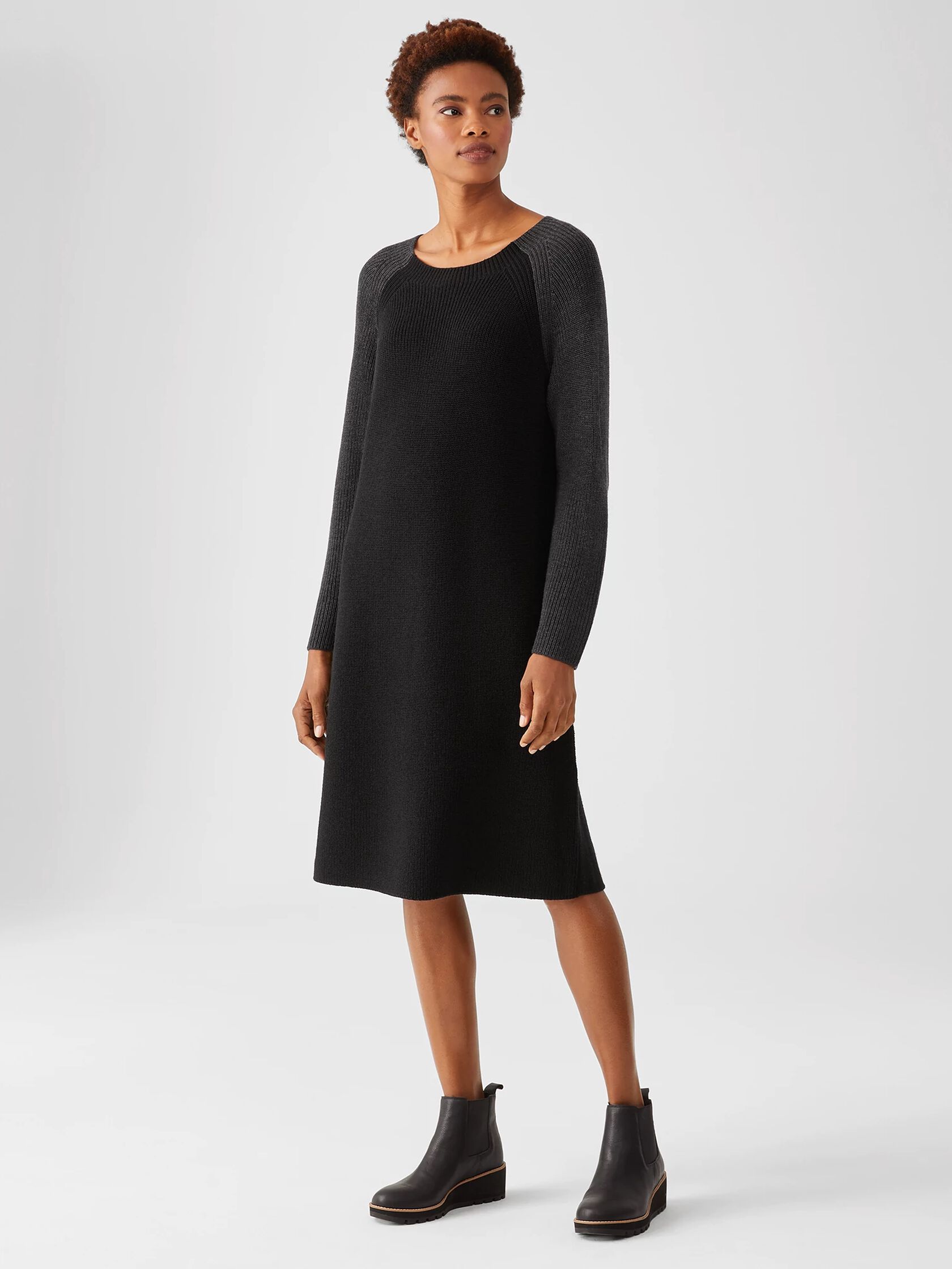 Merino Rib Dress in Regenerative Wool