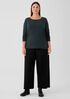 Ribbed Pima Cotton Blend Scoop Neck Top