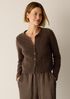 Mohair Plush M&eacute;lange Crew Neck Cardigan