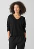 Organic Linen Cotton V-Neck Top