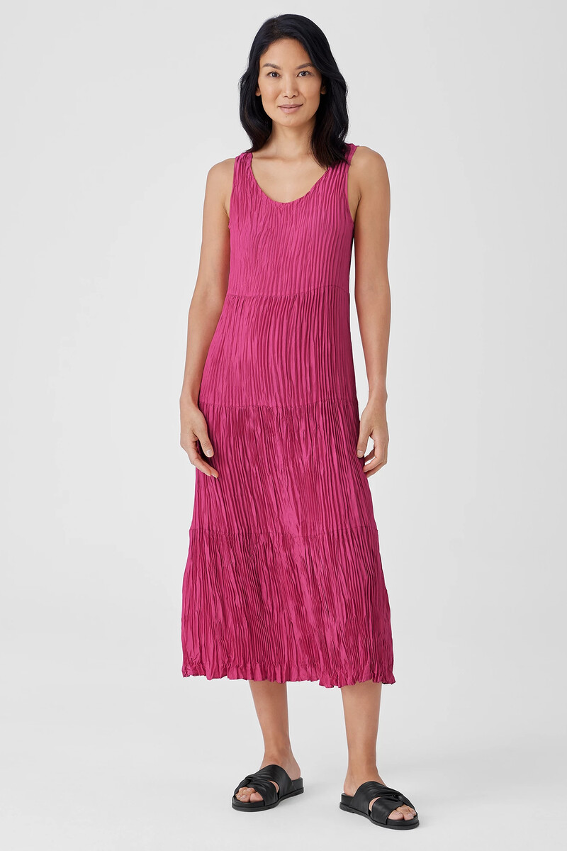 Crushed Silk Tiered Dress Crushed Silk Tiered Dress