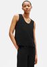 Organic Handkerchief Linen Rounded V-Neck Shell
