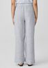 Striped Organic Linen Crinkle Wide-Leg Pant