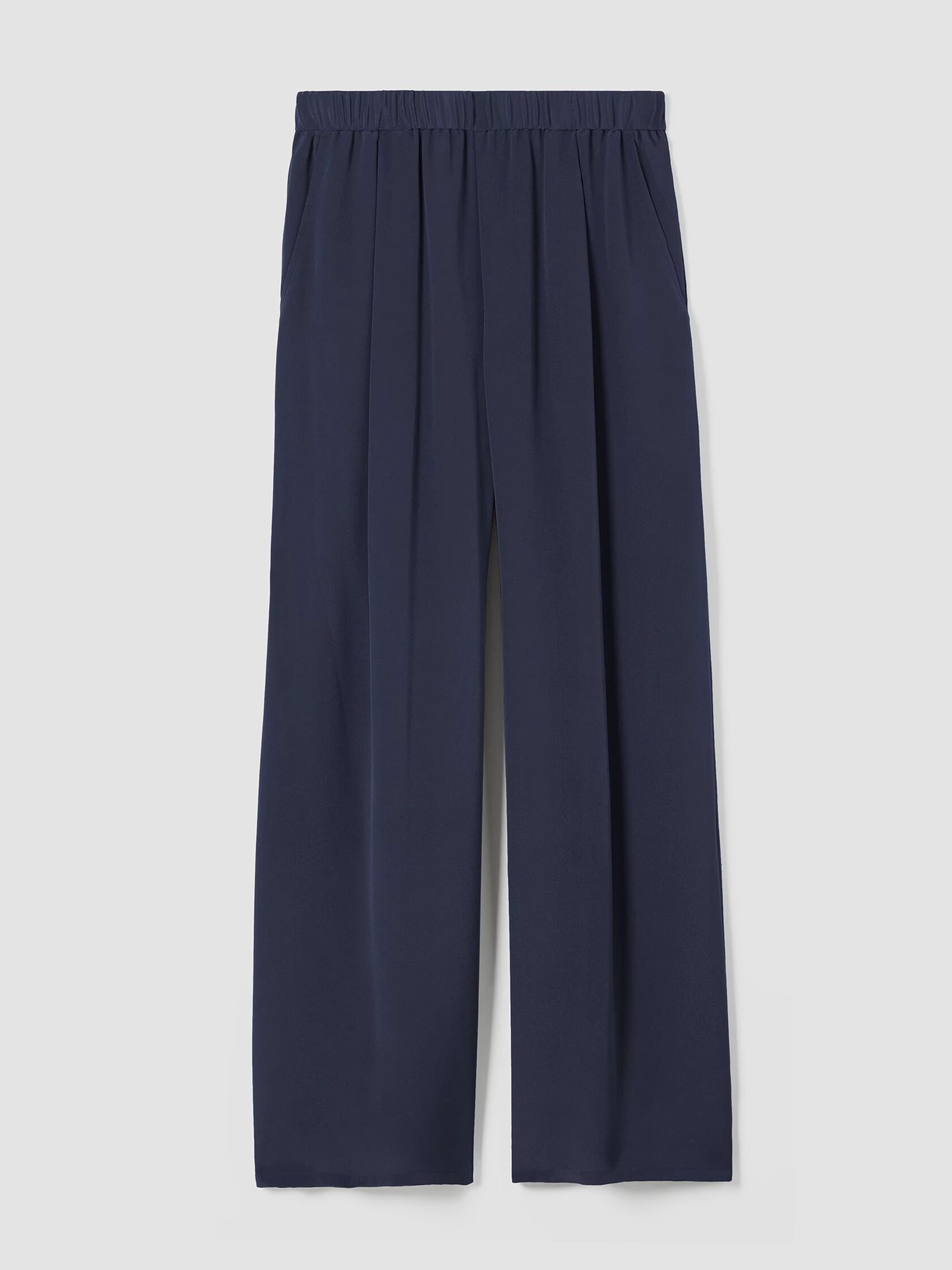 Silk Double Crepe Wide-Leg Pant