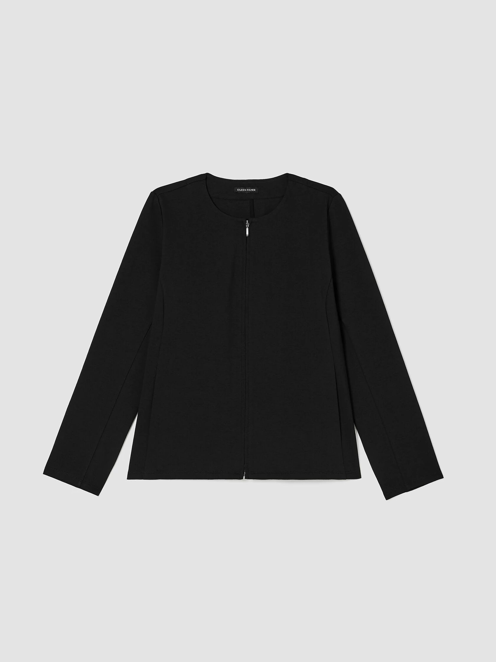 Cotton Ponte Zip-Front Jacket