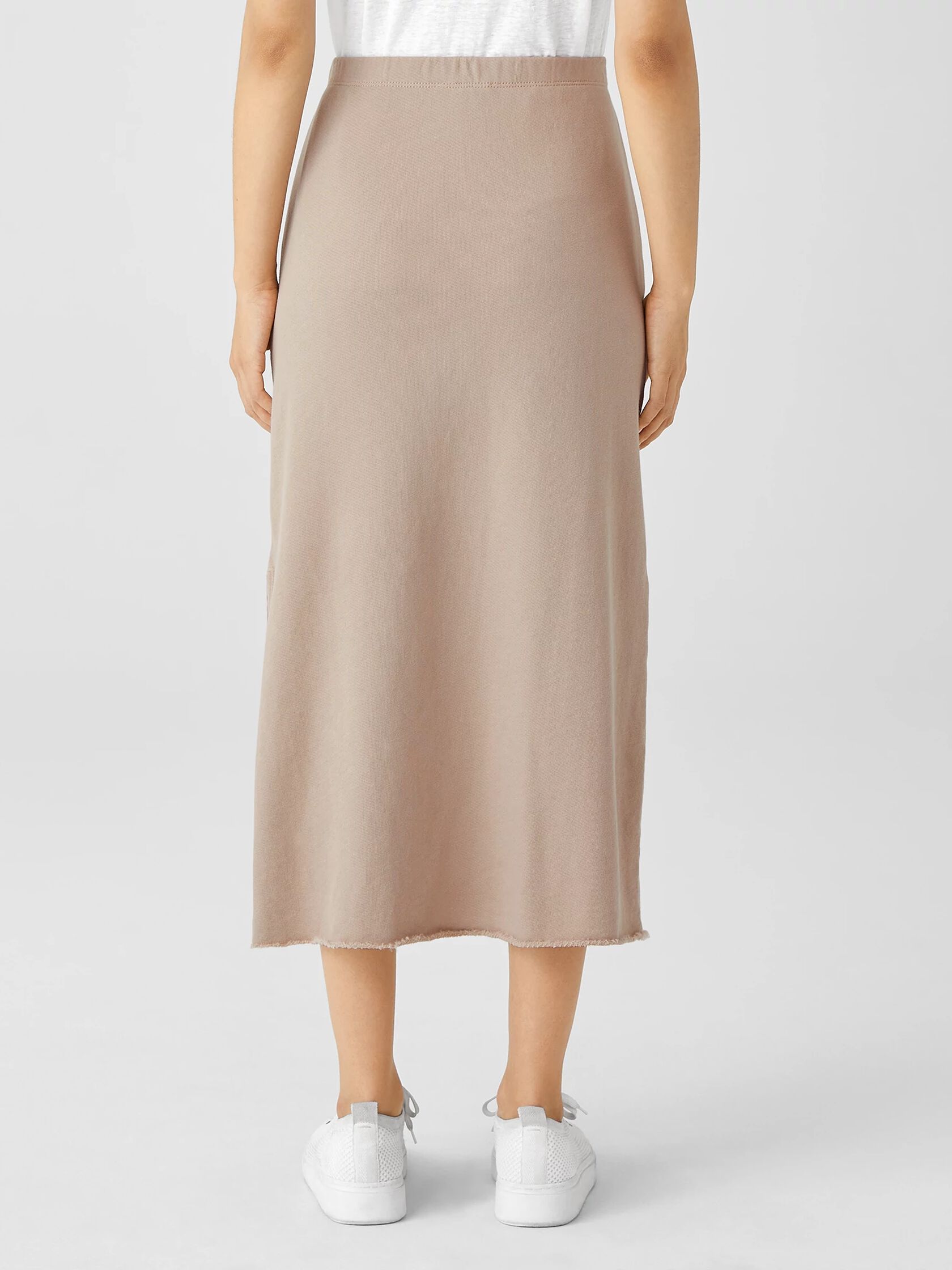 Lightweight Organic Cotton Terry A-Line Skirt