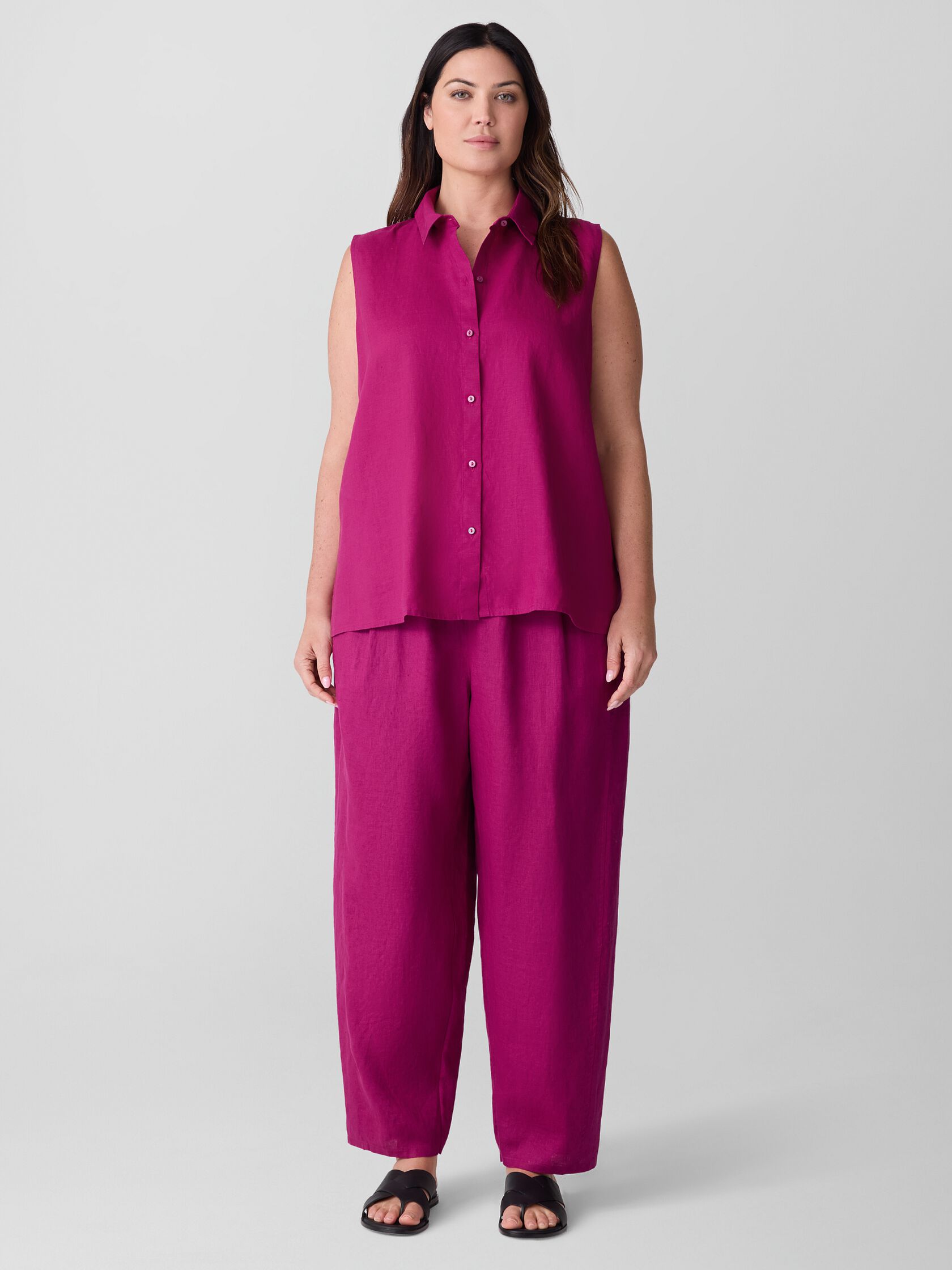 Organic Handkerchief Linen Sleeveless Shirt