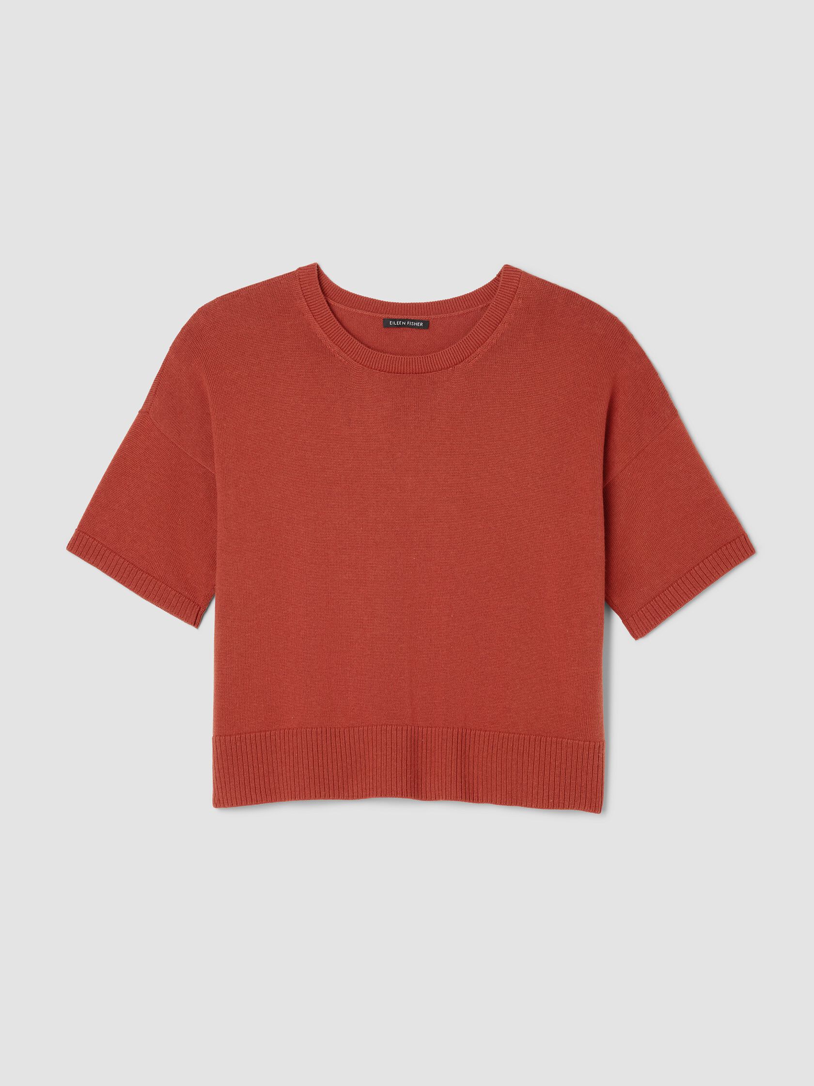 Peruvian Cotton Blend Elbow-Sleeve Top