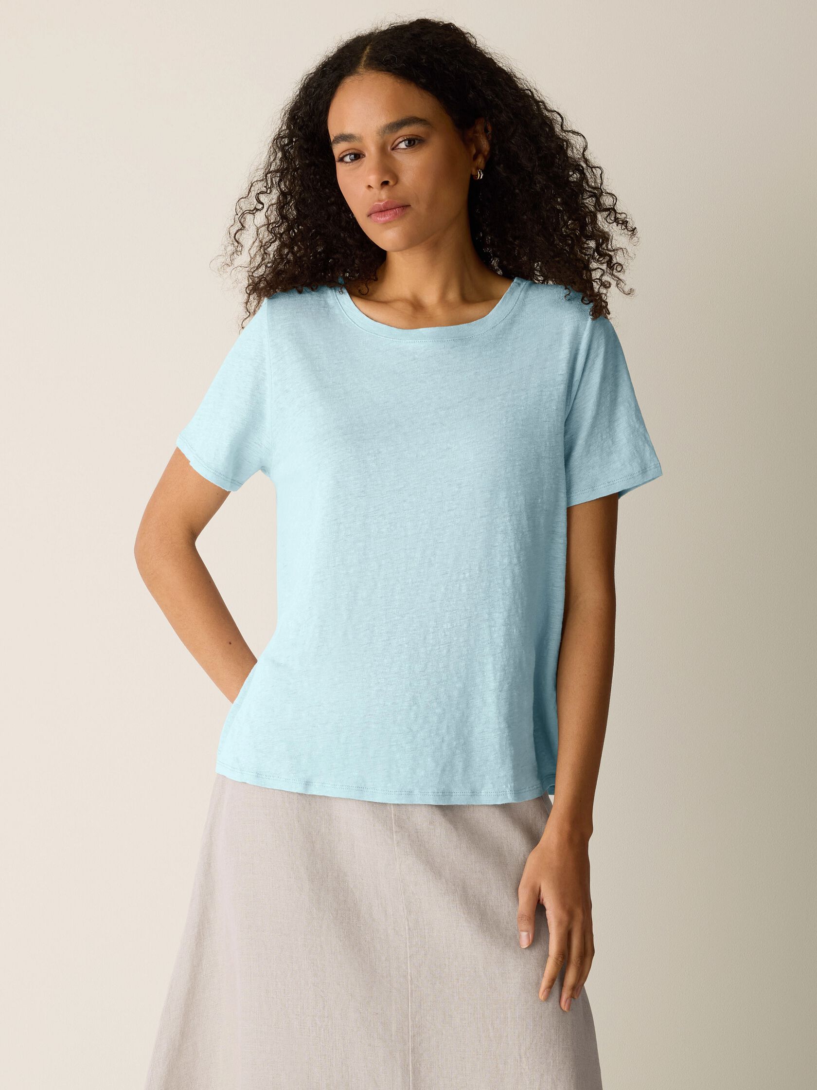 Organic Linen Jersey Crew Neck Tee