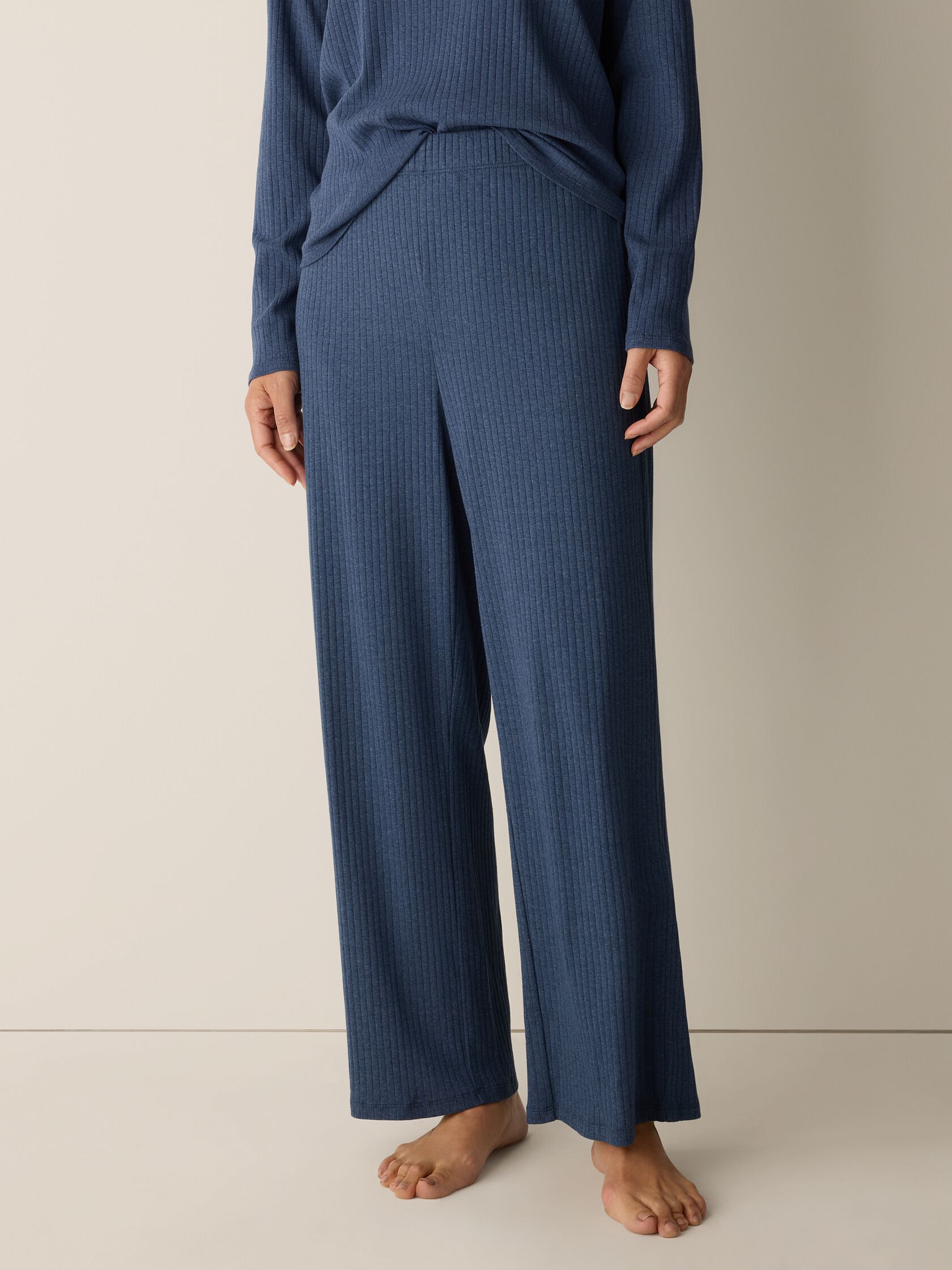 Organic Cotton Rib Straight Sleep Pant