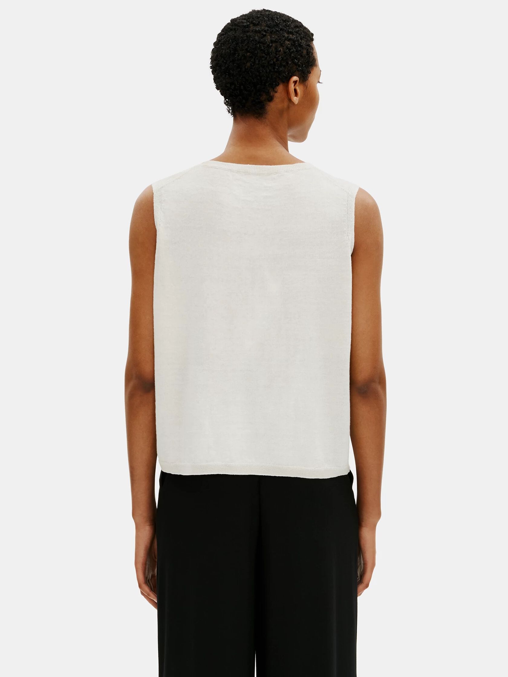 Organic Linen Cotton Crew Neck Shell