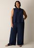 Woven Pliss&eacute; Wide-Leg Pant