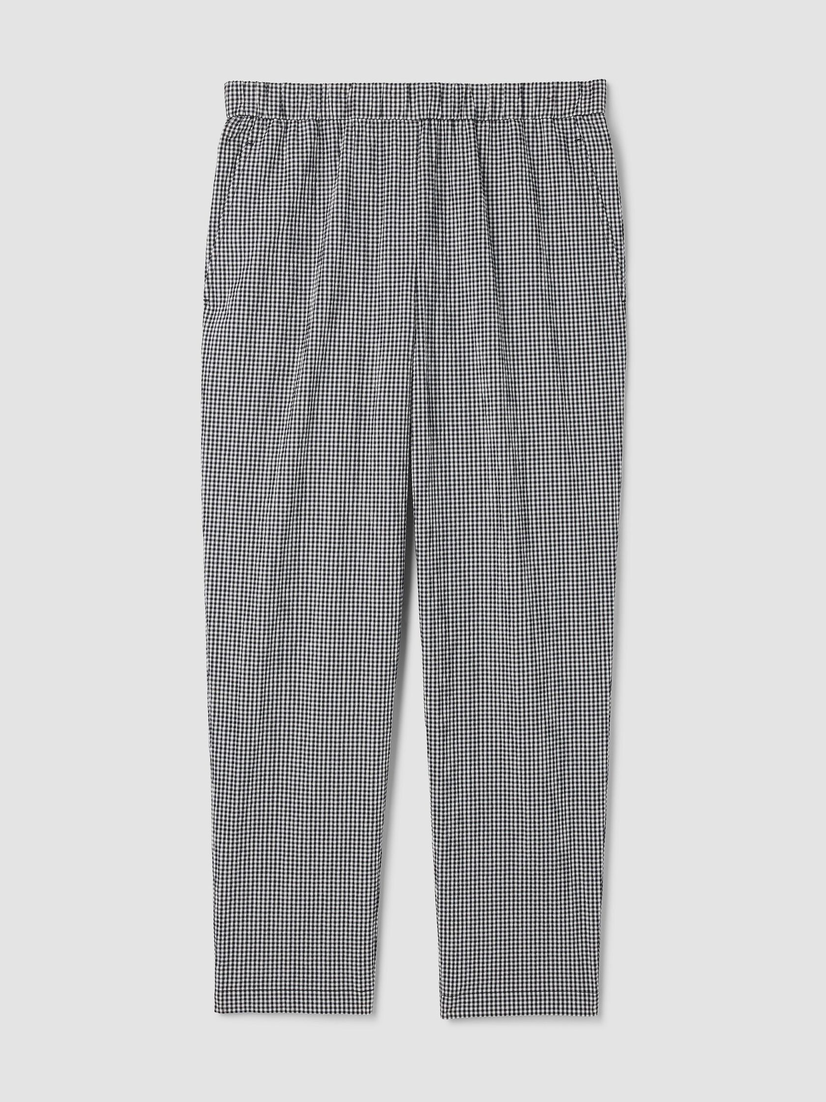 Organic Cotton Pucker Check Tapered Pant