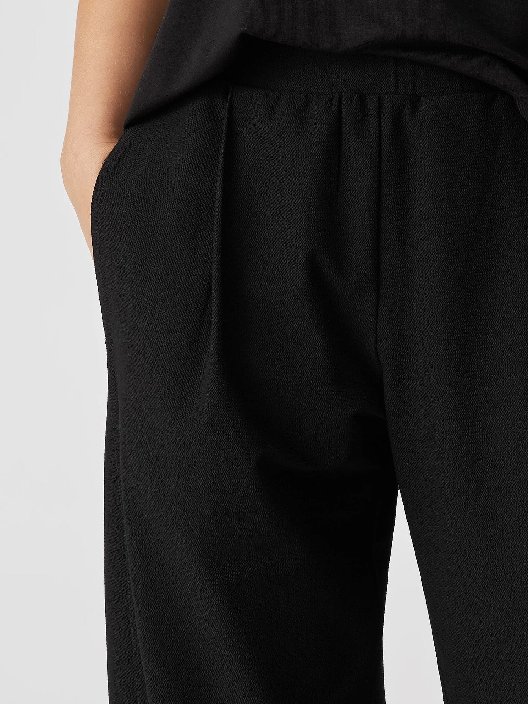 Washable Stretch Crepe Pleated Lantern Pant