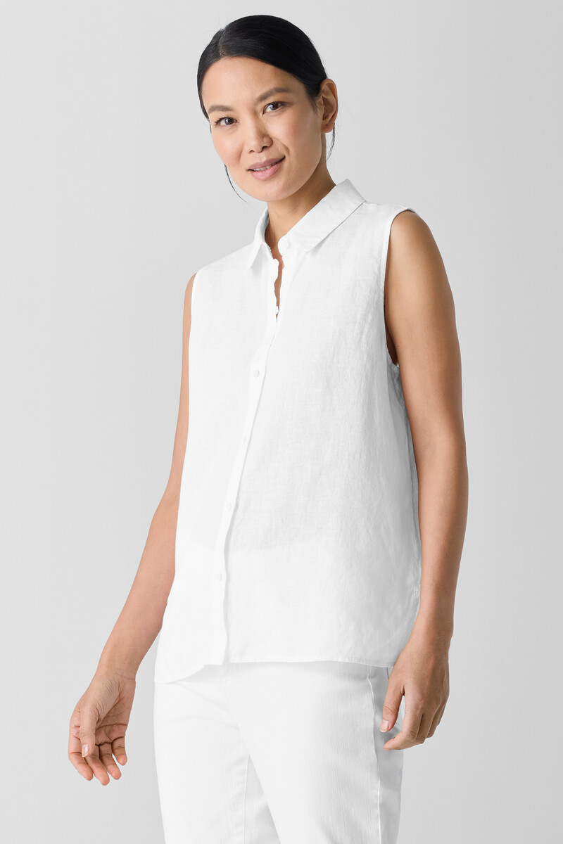 Organic Handkerchief Linen Sleeveless Shirt Organic Handkerchief Linen Sleeveless Shirt