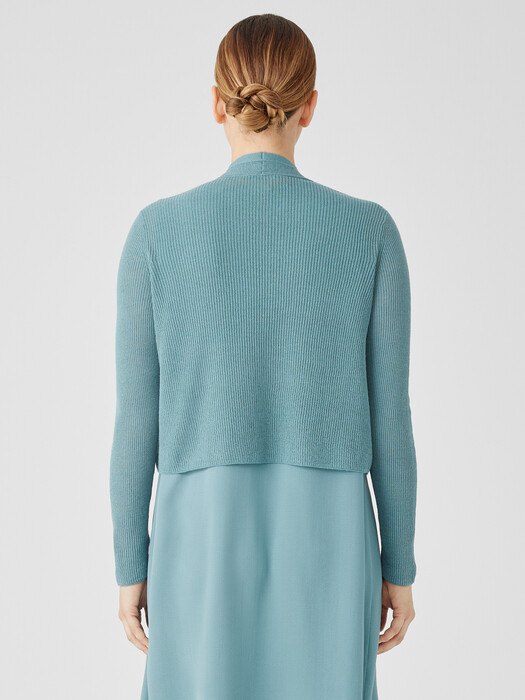 Organic Linen Cotton Airy Tuck Cropped Cardigan