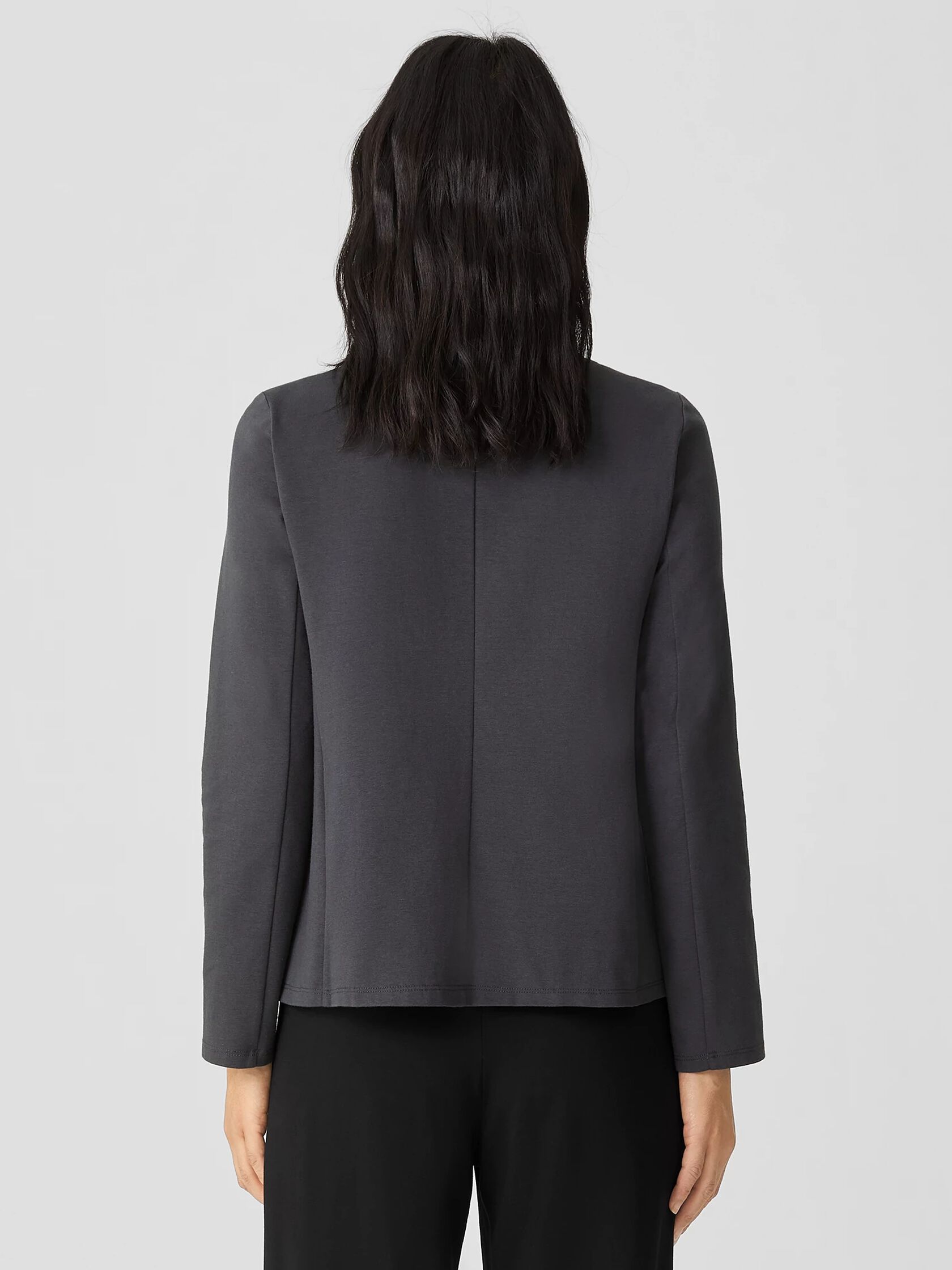 Organic Cotton Ponte Zip-Front Jacket