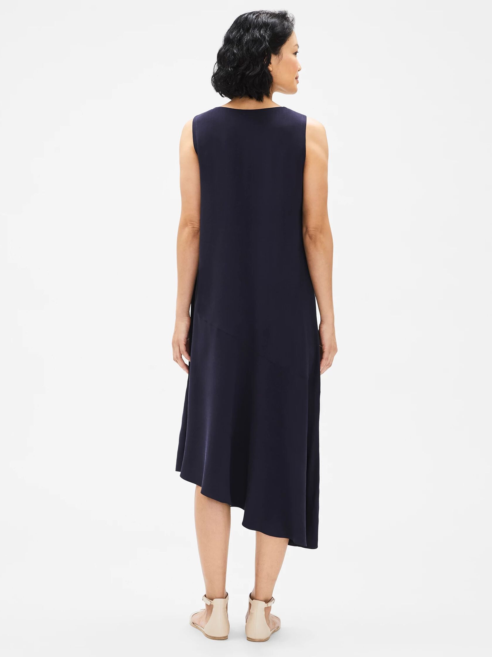 Silk Crepe Asymmetrical Dress EILEEN FISHER