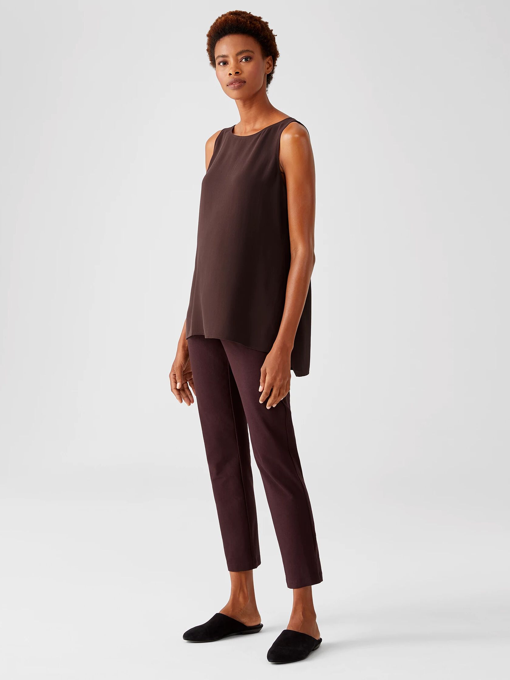 Silk Georgette Crepe Long Shell