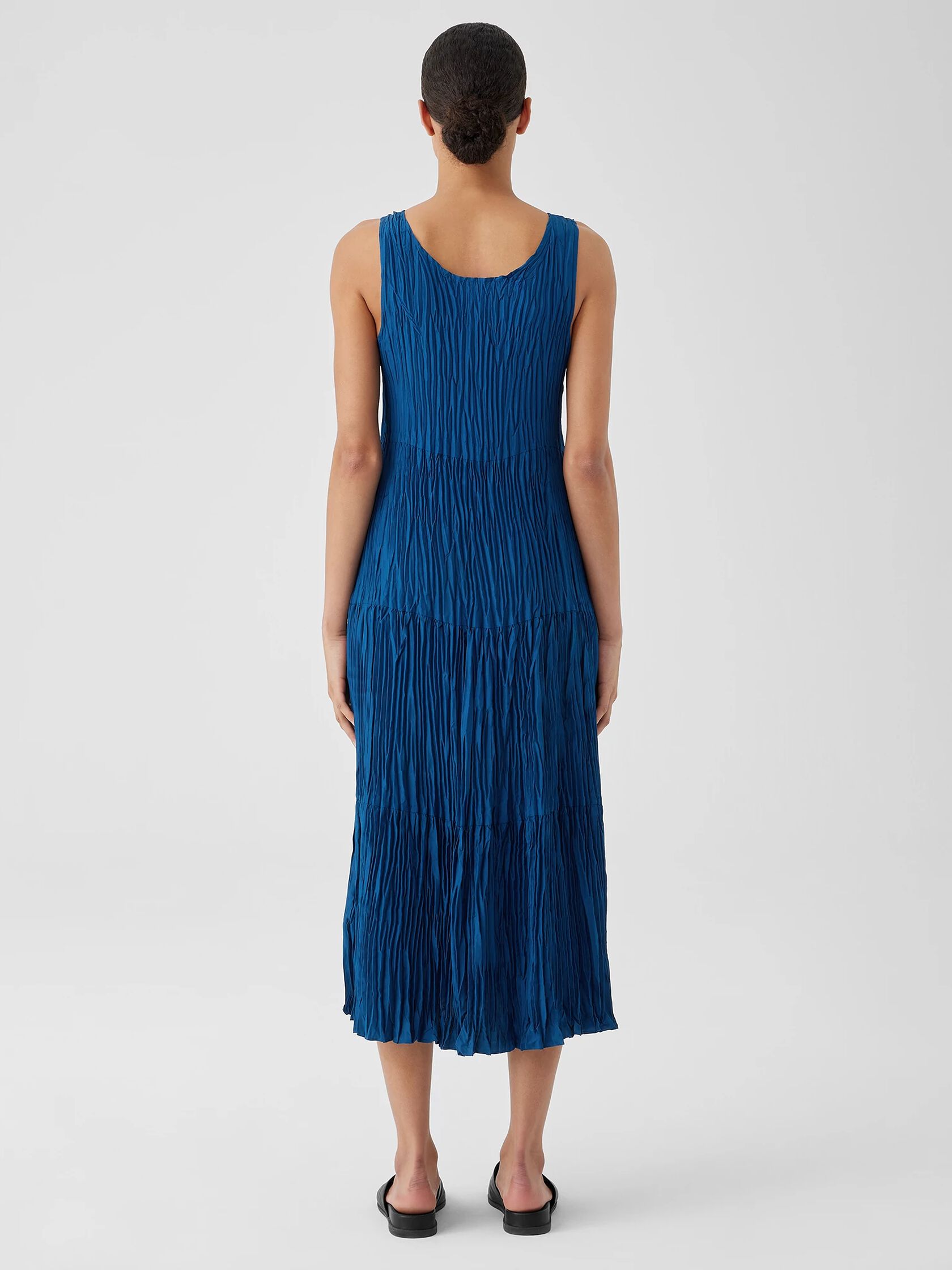 Crushed Silk Tiered Dress