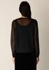 Gossamer Viscose Wedge Crew Neck Top