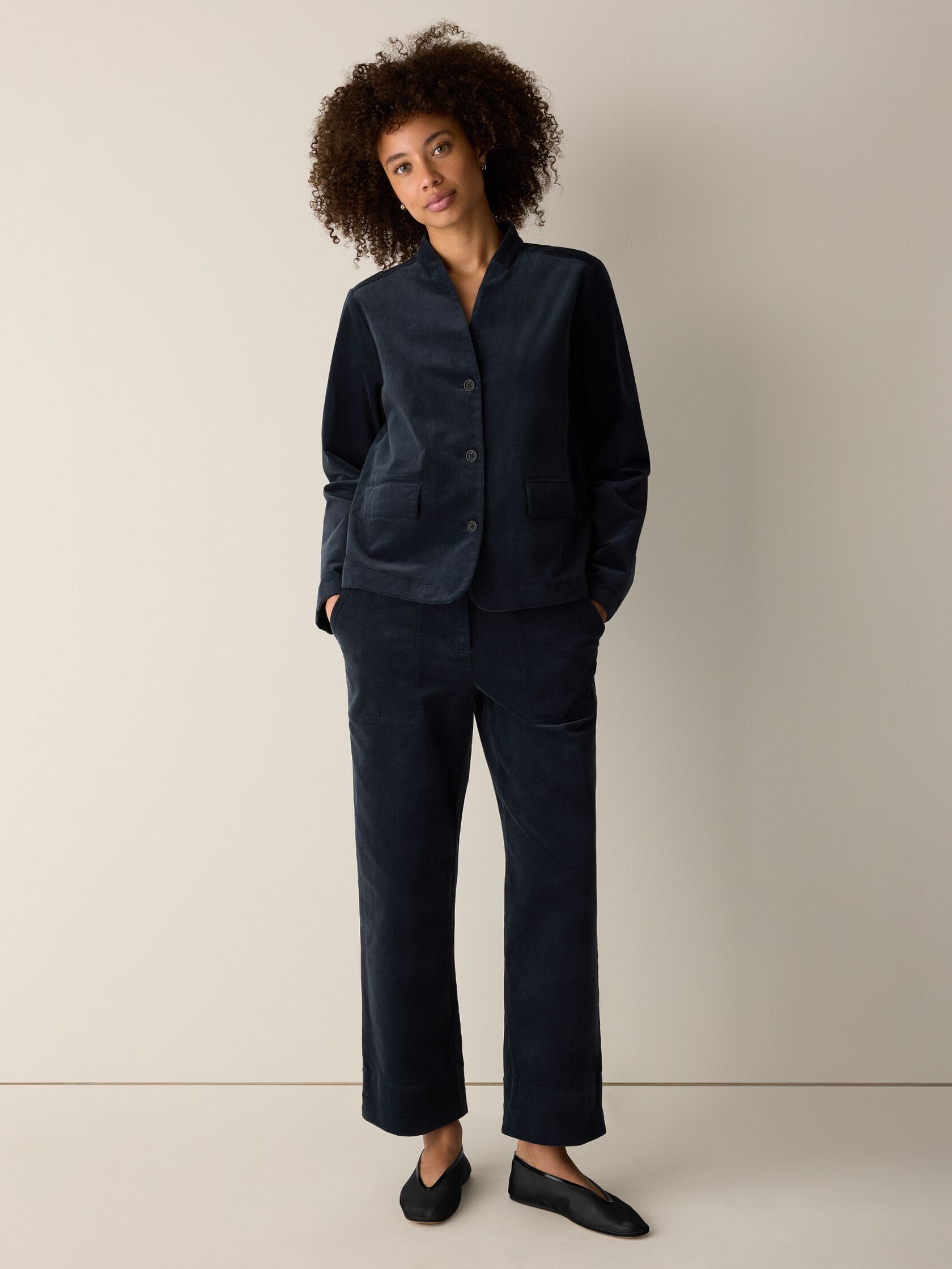 Organic Cotton Stretch Corduroy Straight Pant