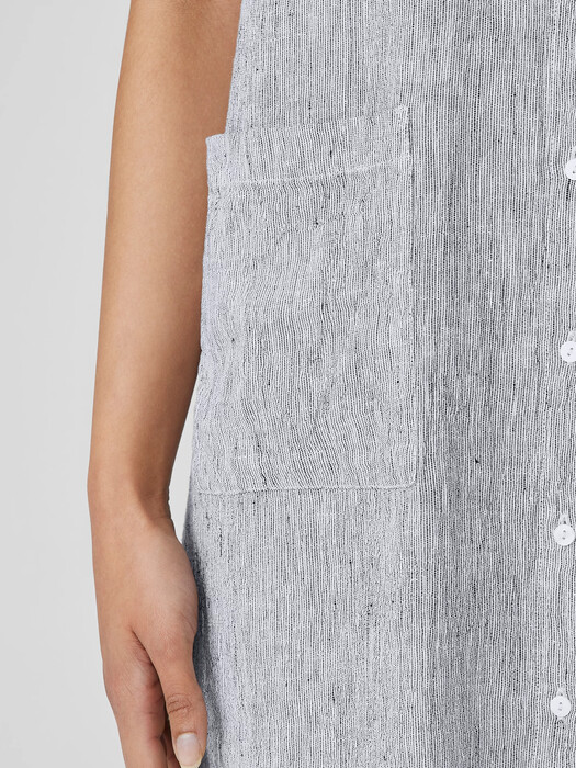 Striped Organic Linen Crinkle Sleeveless Shirtdress | EILEEN FISHER Striped Organic Linen Crinkle Sleeveless Shirtdress | EILEEN FISHER