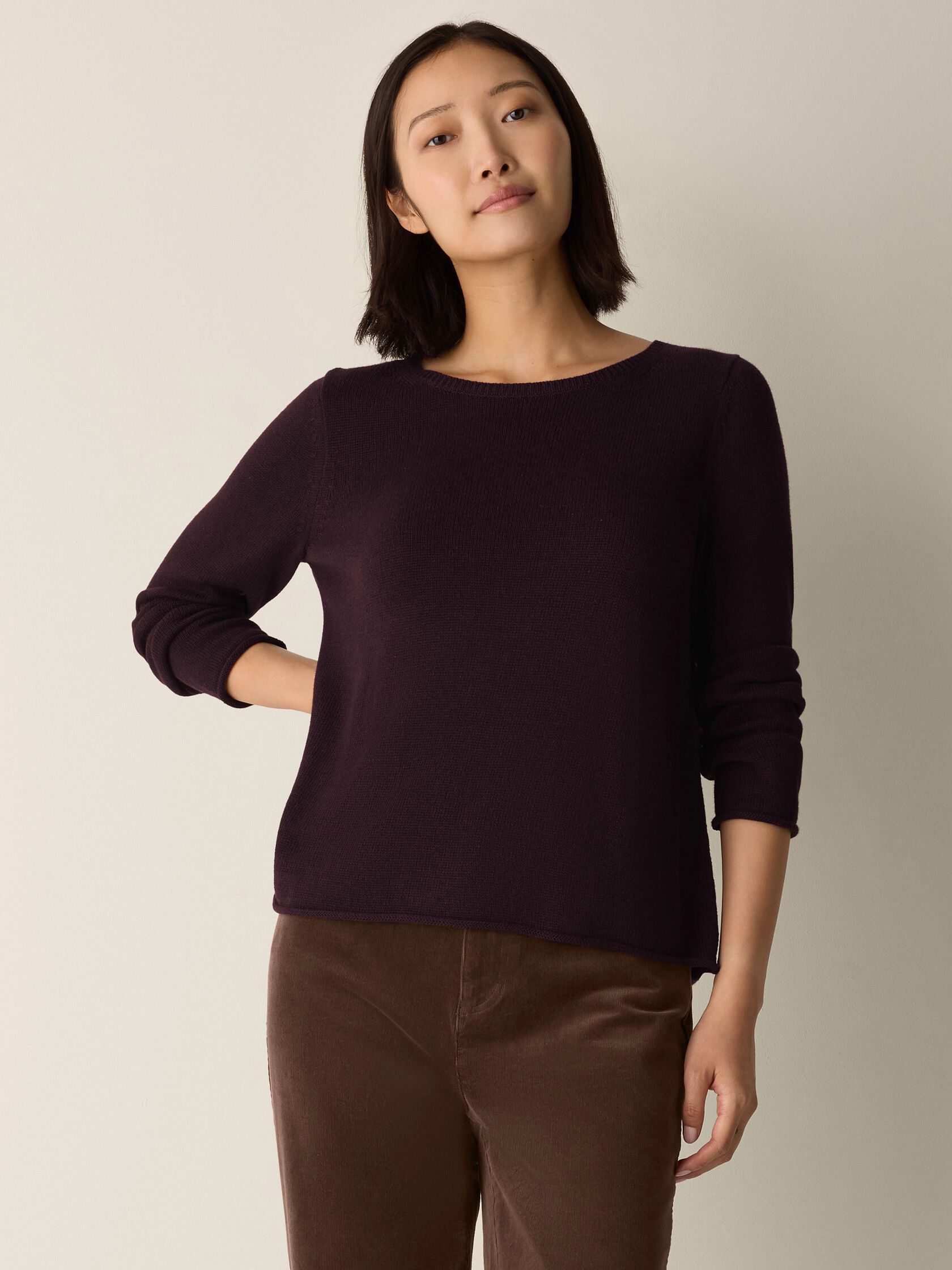 Peruvian Cotton Blend Bateau Neck Top