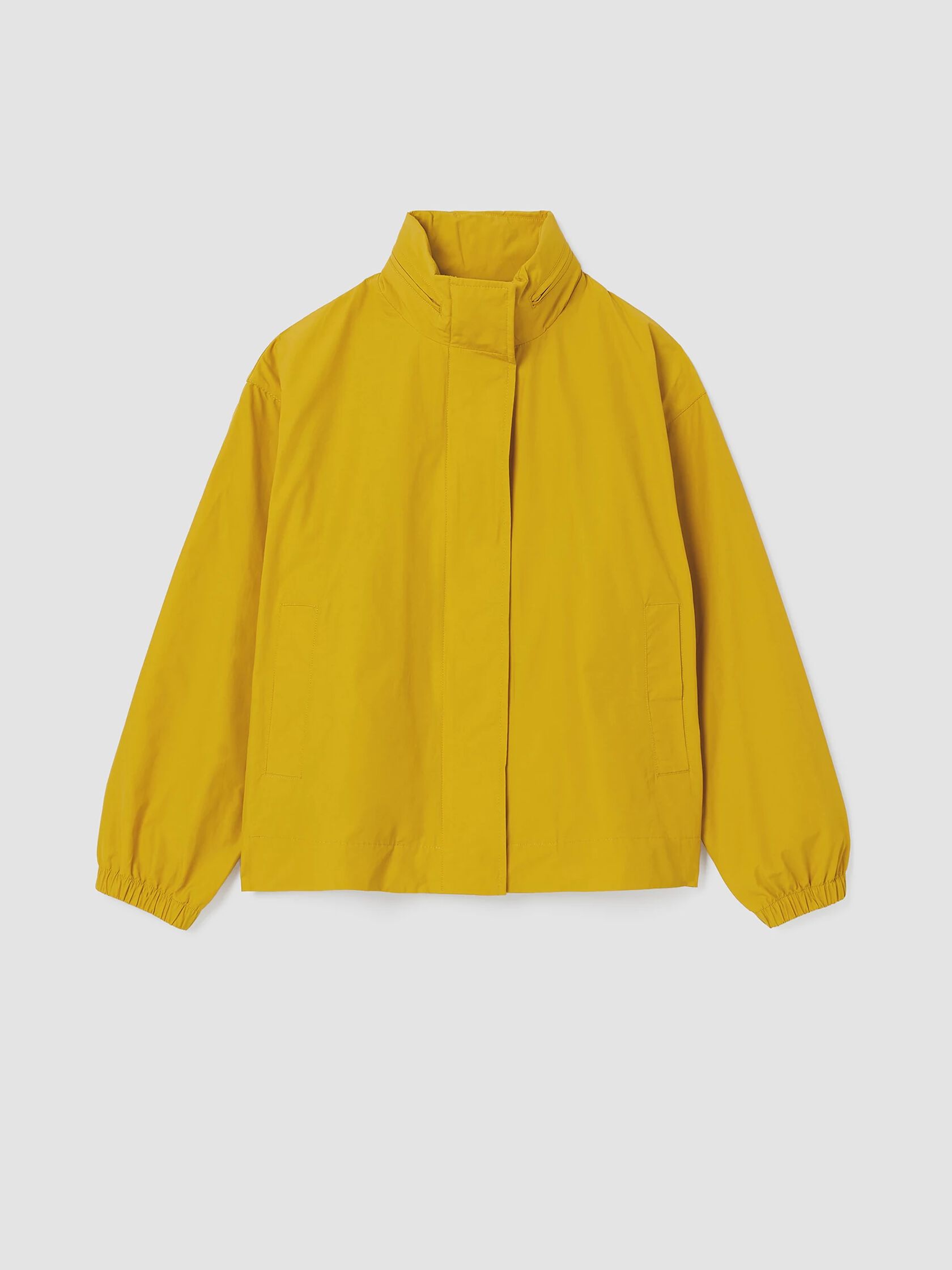 Light Organic Cotton Nylon Stand Collar Jacket