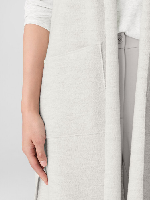 Lightweight Boiled Wool Shawl Collar Vest in Regenerative Wool