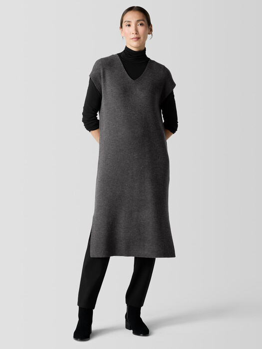 Merino Rib V-Neck Dress