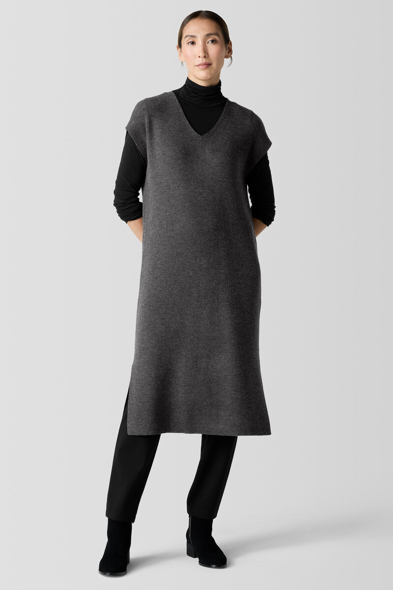 Merino Rib V-Neck Dress Merino Rib V-Neck Dress