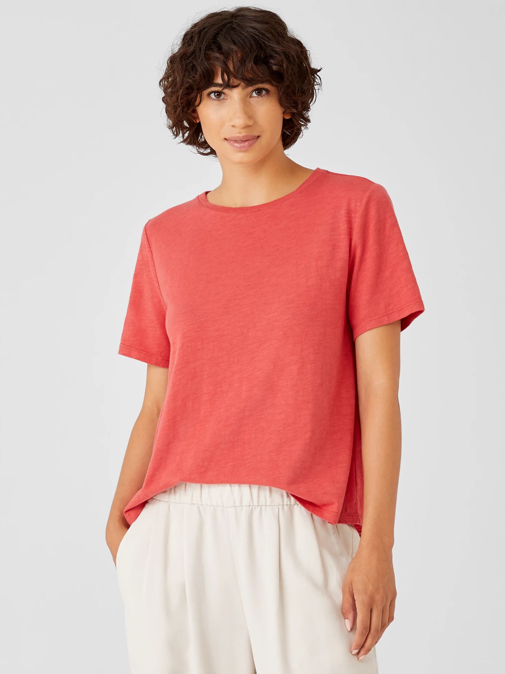 Organic Cotton Slub Tee EILEEN FISHER
