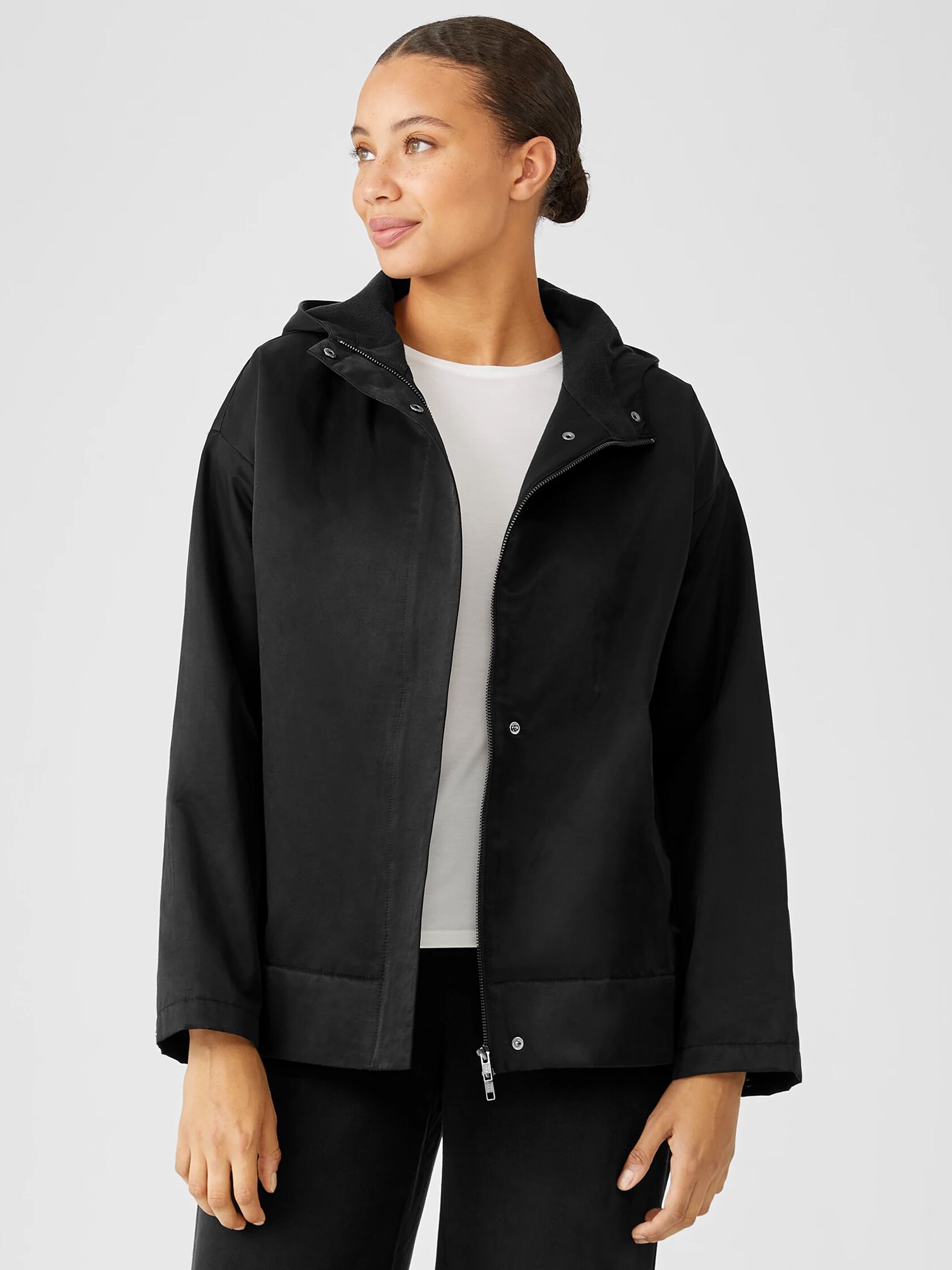 Organic Cotton Nylon Hooded Jacket